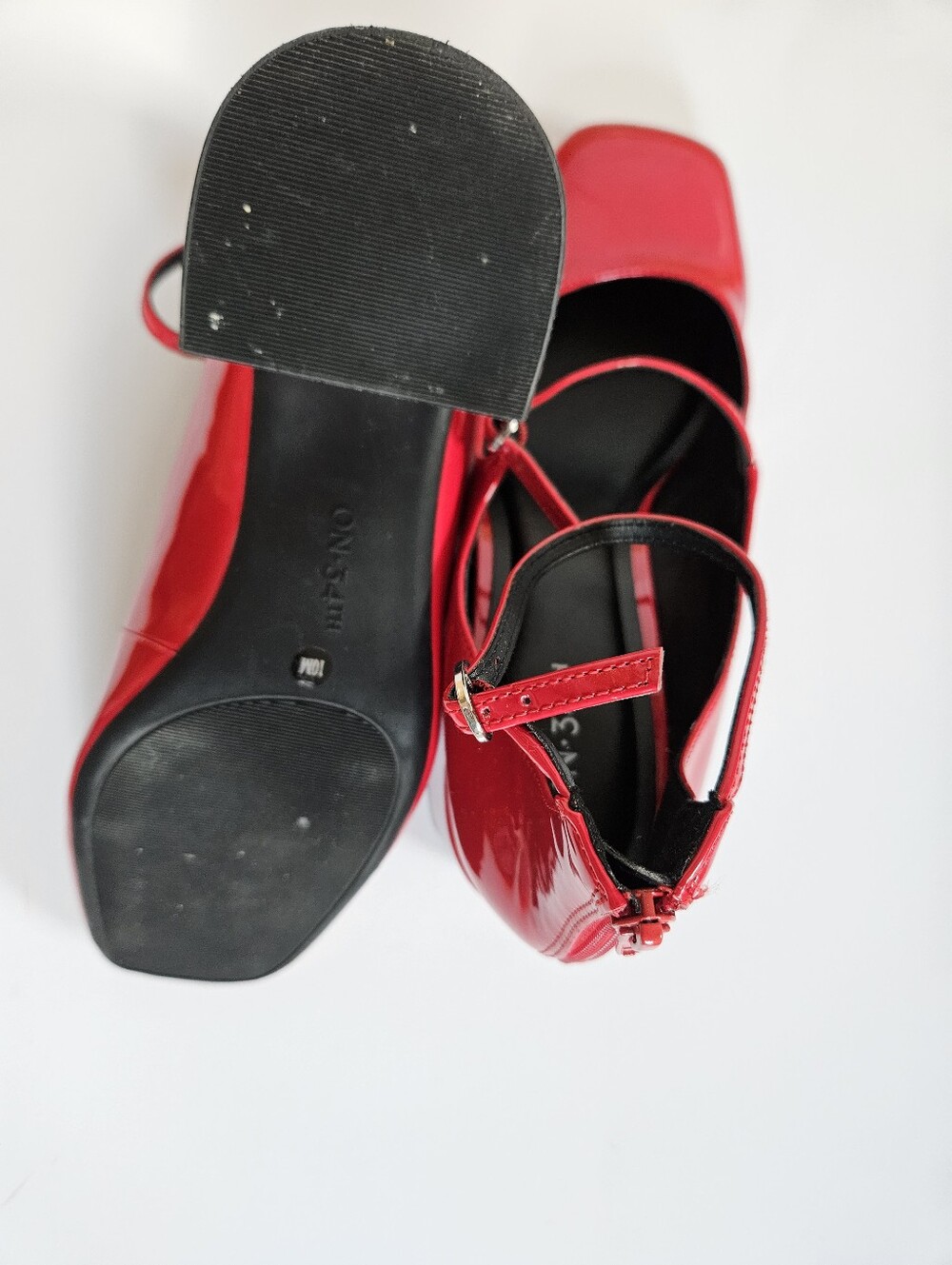 On 34th Women's Tonii Mary Jane Ankle-Strap Red Patent Heels - Picture 6 of 8